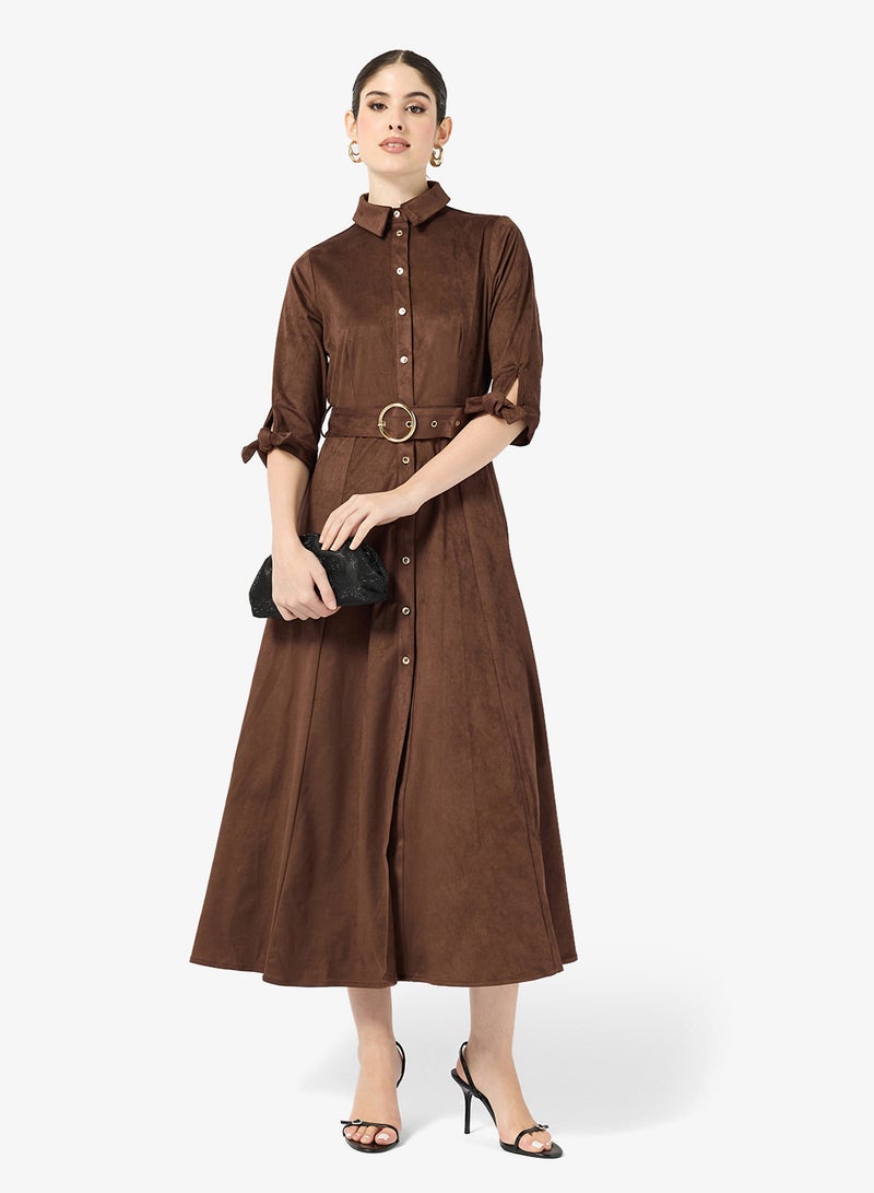 Style Cheat Suede Daphne Dress - Image 1